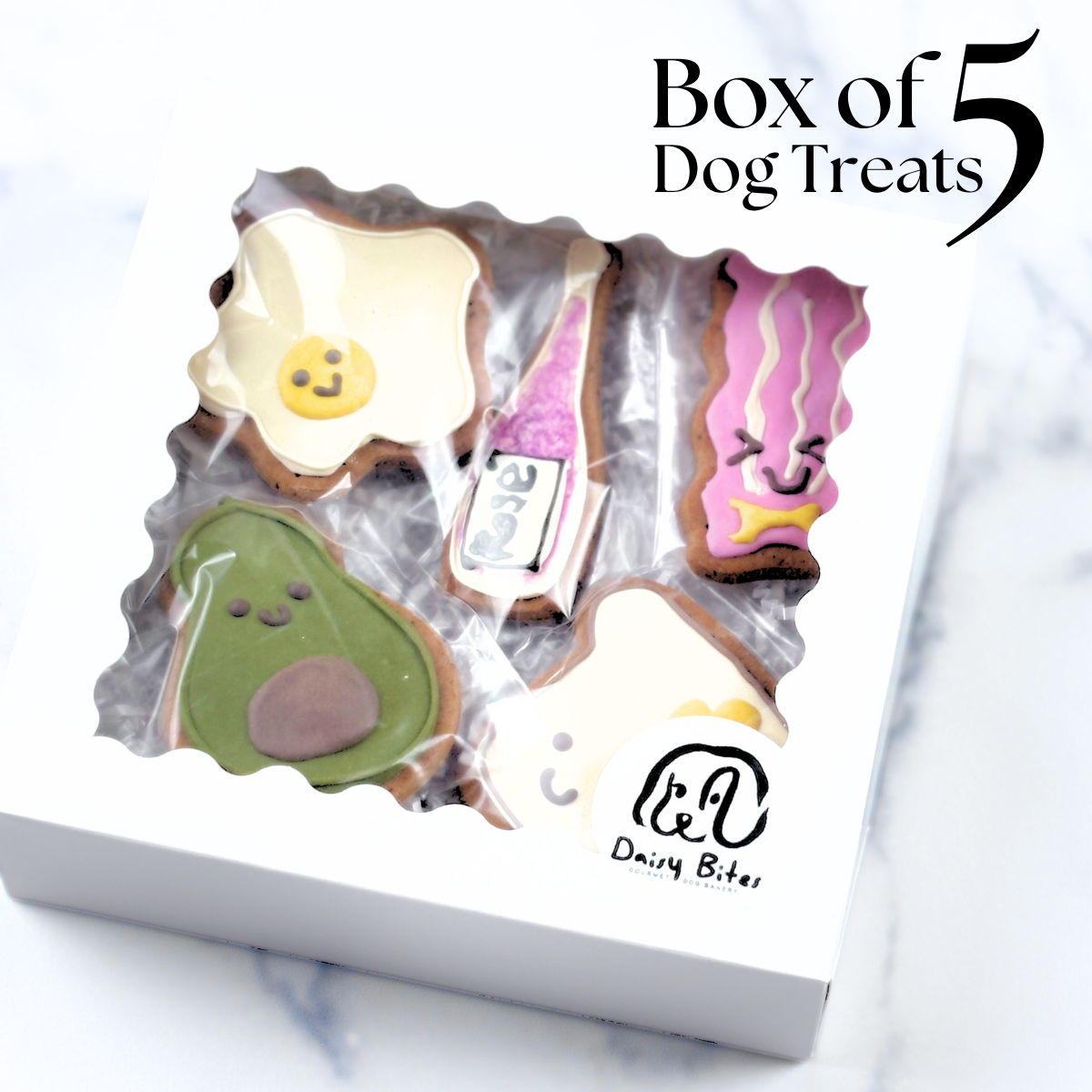 Brunchin' Dog Treats Gift Box (Box of 5 Healthy Gluten-Free Dog Cookies)