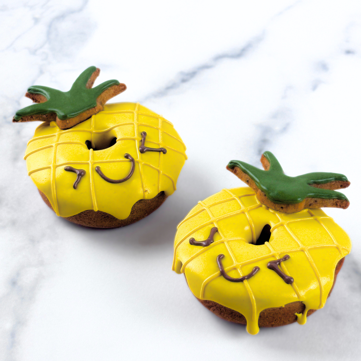"Pineapple" Gluten-Free Peanut Butter, Banana + Cinnamon Doggie Donuts