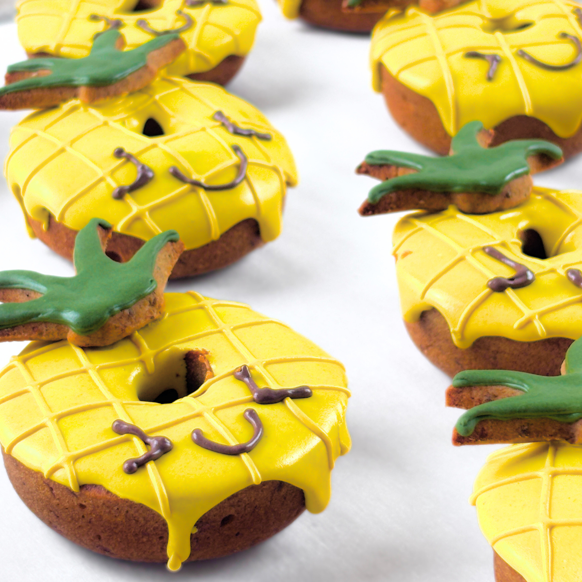 "Pineapple" Gluten-Free Peanut Butter, Banana + Cinnamon Doggie Donuts