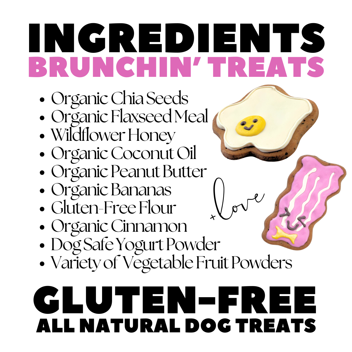 Brunchin' Dog Treats Gift Box (Box of 5 Healthy Gluten-Free Dog Cookies)