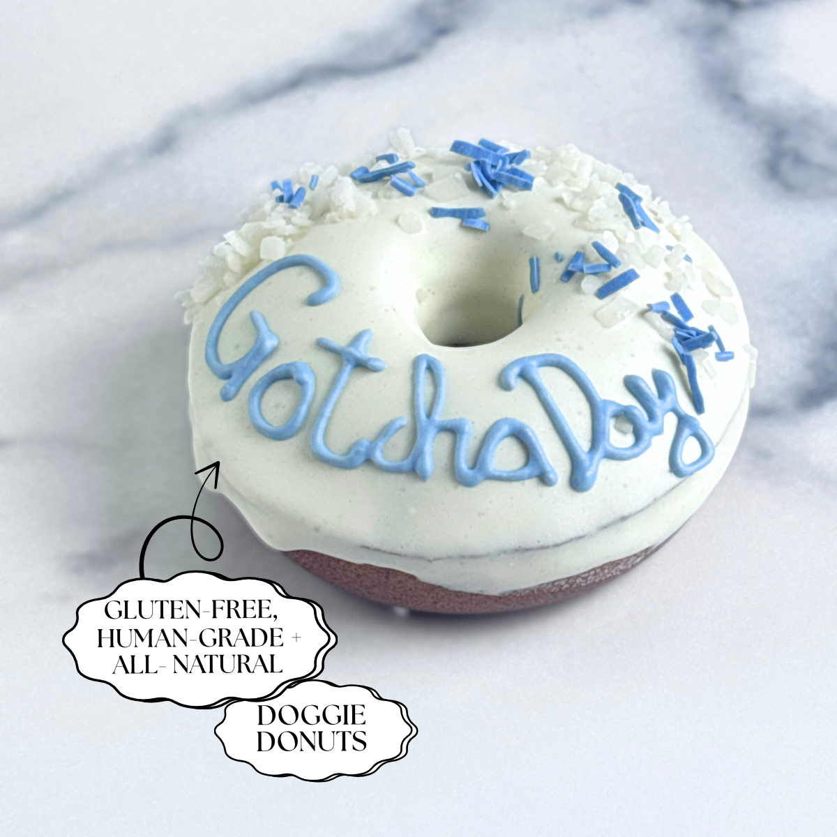 Personalized Dog Birthday & Gotcha Day Donuts Set of 4 | Gluten-Free Natural Treats