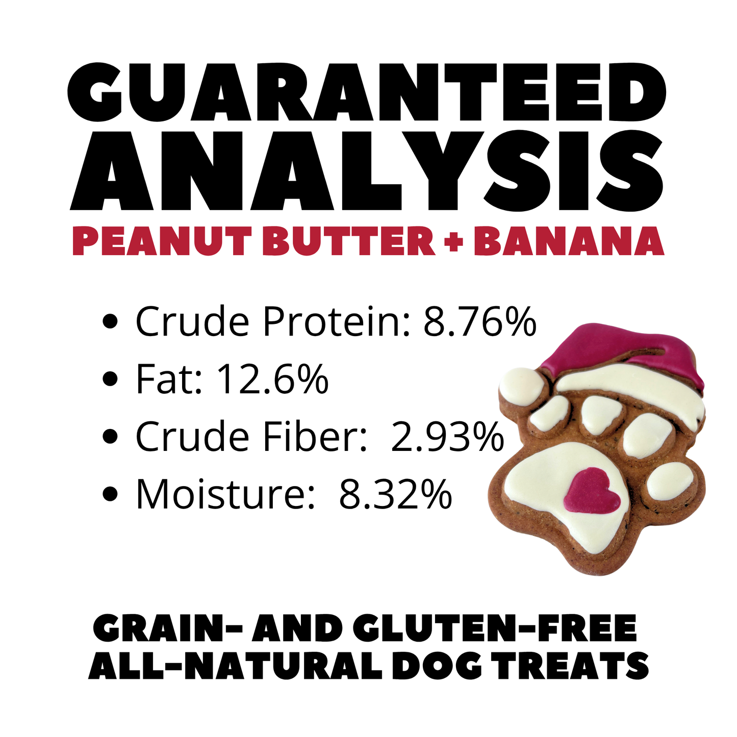 Christmas Dog Treats "Santa Paws" | Grain-Free Peanut Butter Banana Dog Cookies