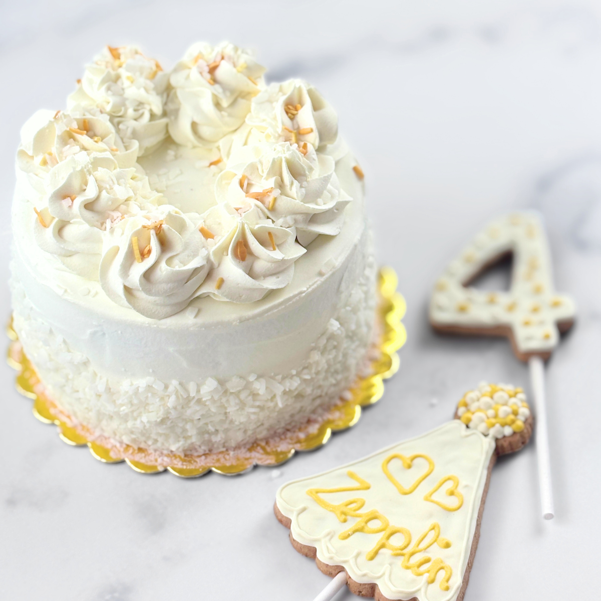 Personalized Dog Birthday Cake With Name + Age Cake Toppers