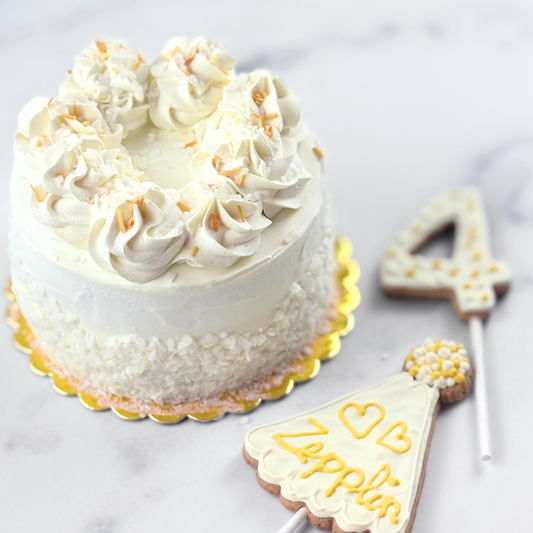 Personalized Dog Birthday Cake With Name + Age Cake Toppers