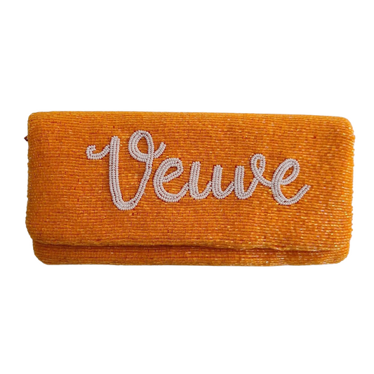 Veuve "Please Pour" Beaded Clutch