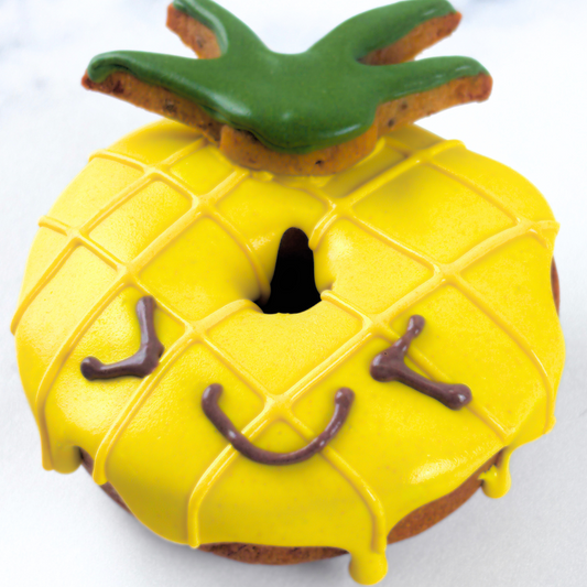 "Pineapple" Gluten-Free Peanut Butter, Banana + Cinnamon Doggie Donuts