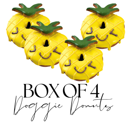 "Pineapple" Gluten-Free Peanut Butter, Banana + Cinnamon Doggie Donuts