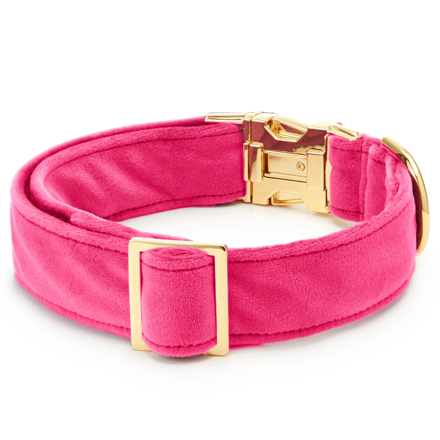 Hot Pink Velvet Dog Collar