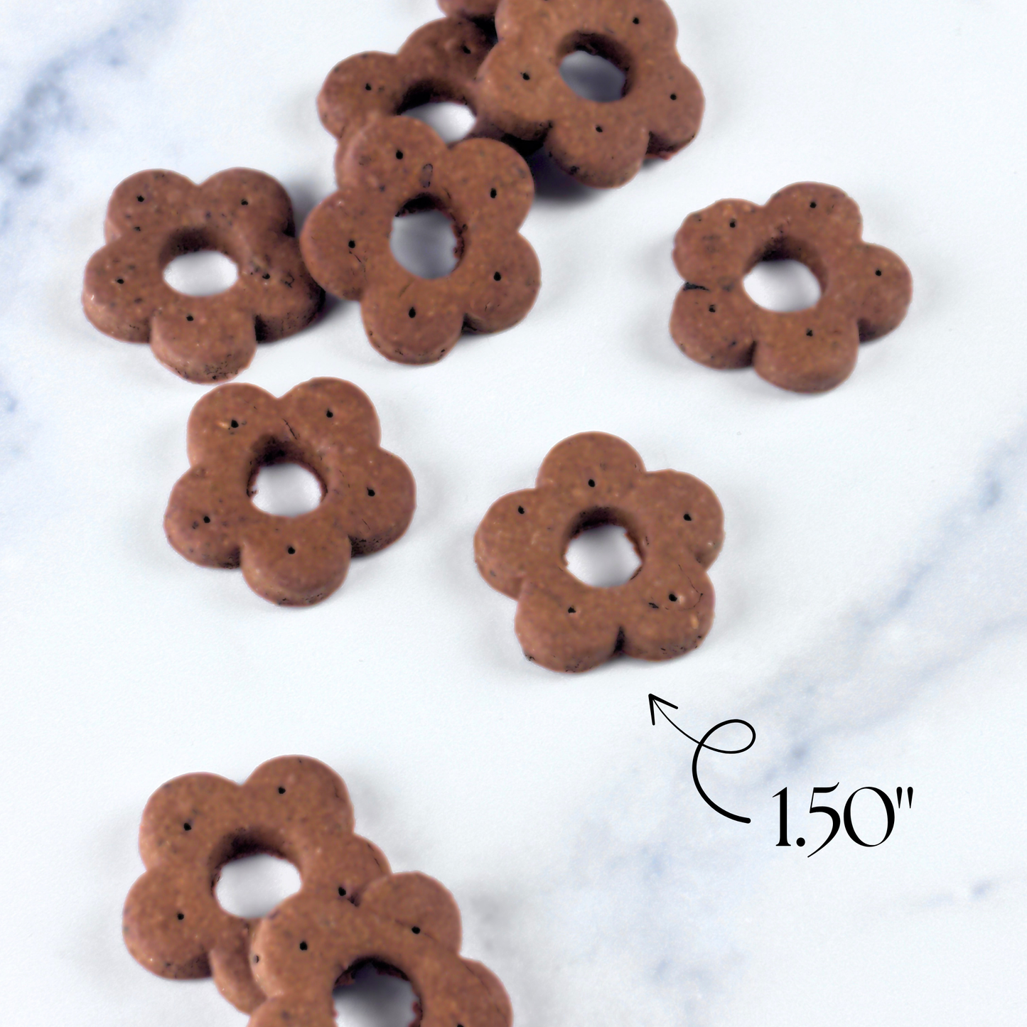 real peanut butter berry 1.5" daisy shaped dog treats grain and gluten free 
