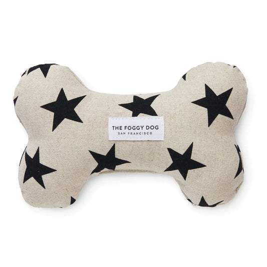 Black Stars | Squeaky Dog Bone Toy