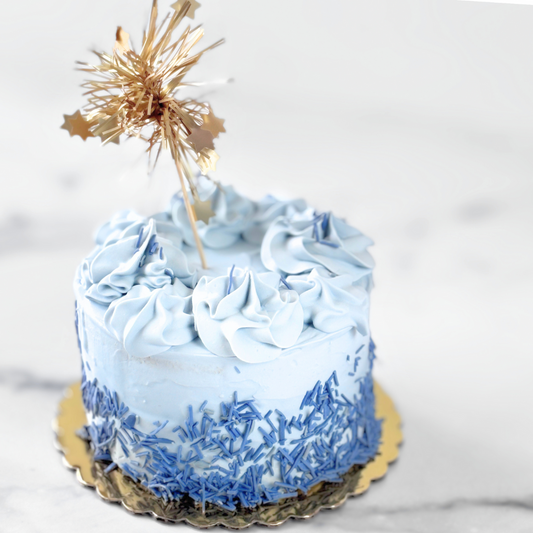 Blue Custom Dog Birthday Cake for Dogs from Daisy Bites Dog Bakery New Orleans
