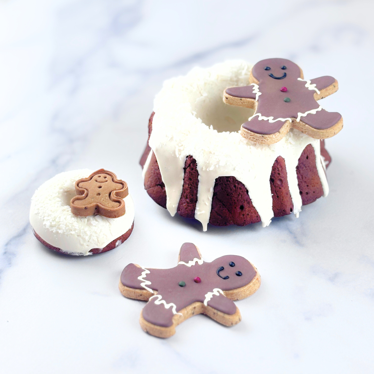 Christmas Dog Cake and Gingerbread Man Dog Treat