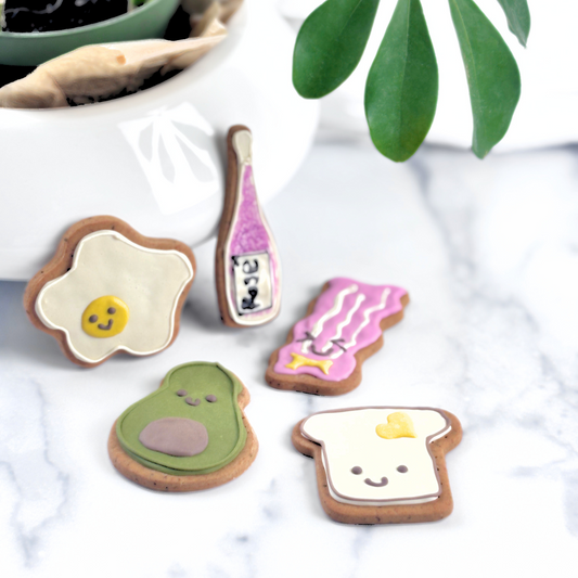 Brunchin' Dog Treats Gift Box (Box of 5 Healthy Gluten-Free Dog Cookies)