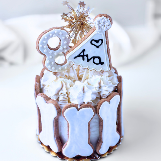 Custom All-Natural Dog Birthday Cake with Bone Shaped Dog Treats