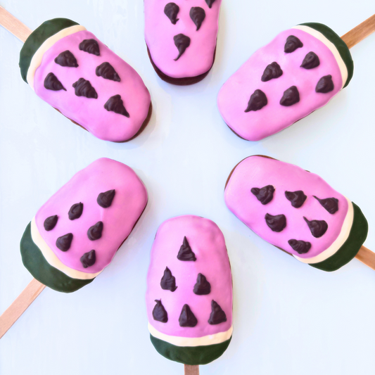 "Watermelon" Cake Pops for Dogs | Gluten-Free Peanut Butter, Banana + Cinnamon Dog Treat