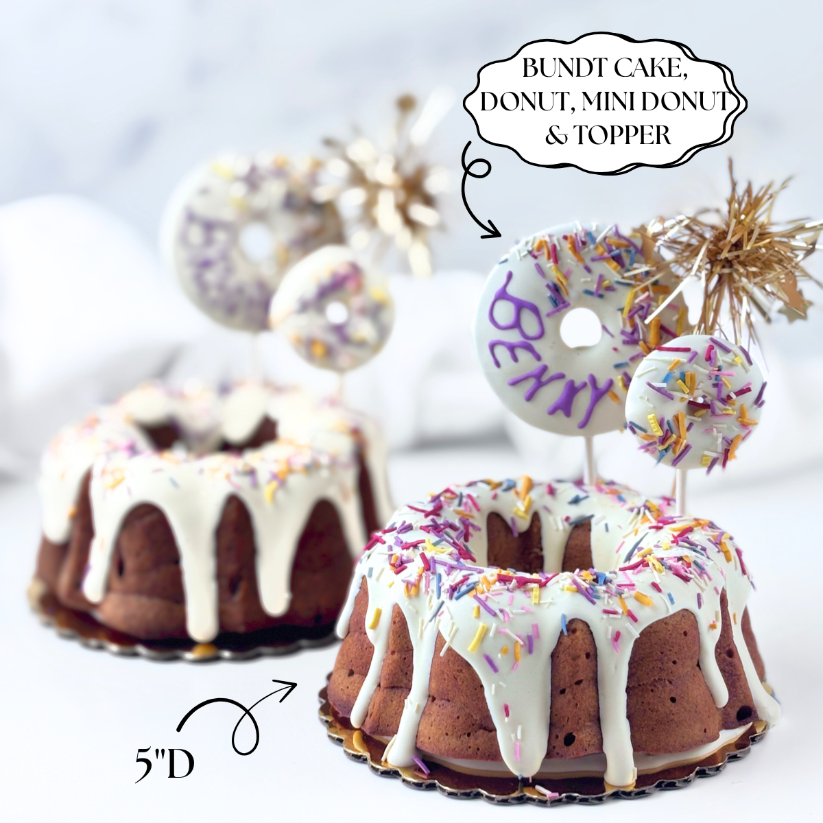 Bundt Cake for Dogs with Rainbow Sprinkles from Daisy Bites Dog Bakery New Orleans