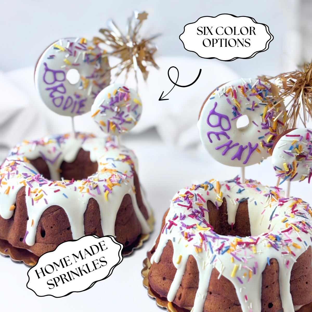Dog Birthday Bundt Cake for Dogs with Rainbow Sprinkles from Daisy Bites Dog Bakery New Orleans