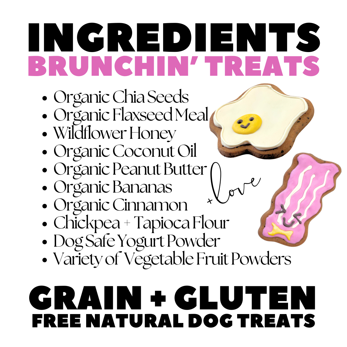 Brunchin' Dog Treats Gift Box  (Box of 5 Healthy Gluten-Free Dog Cookies)