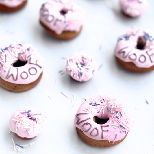 Gluten-Free Peanut Butter + Banana + Cinnamon Doggie Donuts