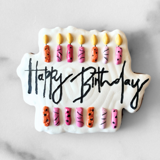 Dog Birthday Cookie | Happy Birthday with Candles