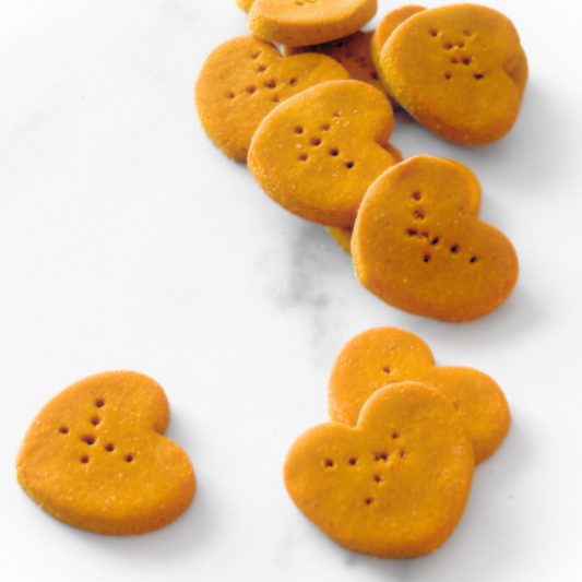 Gluten-Free Hearts of Ginger + Sweet Potato Healthy Dog Cookies