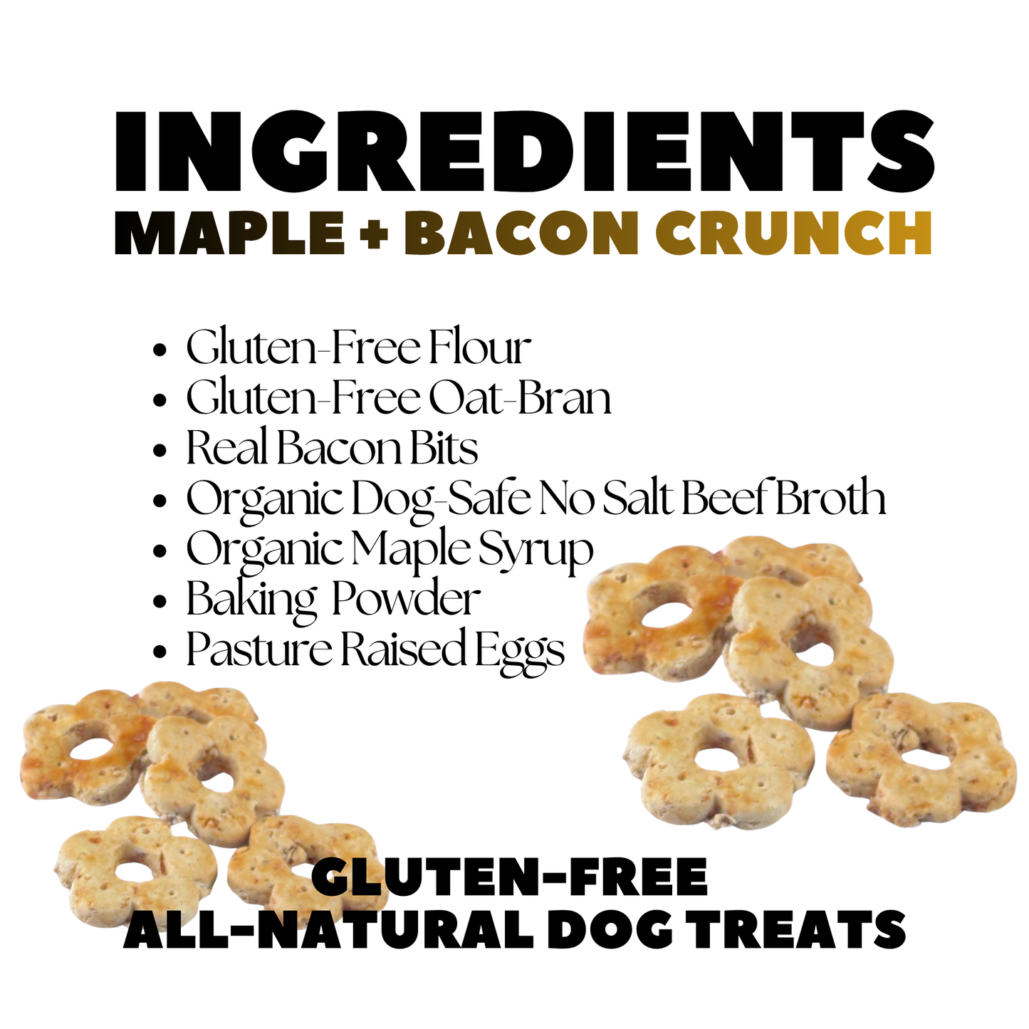 Daisy Bites Maple Bacon Dog Treats | Gluten-Free | Hand-Cut | Gift-Ready