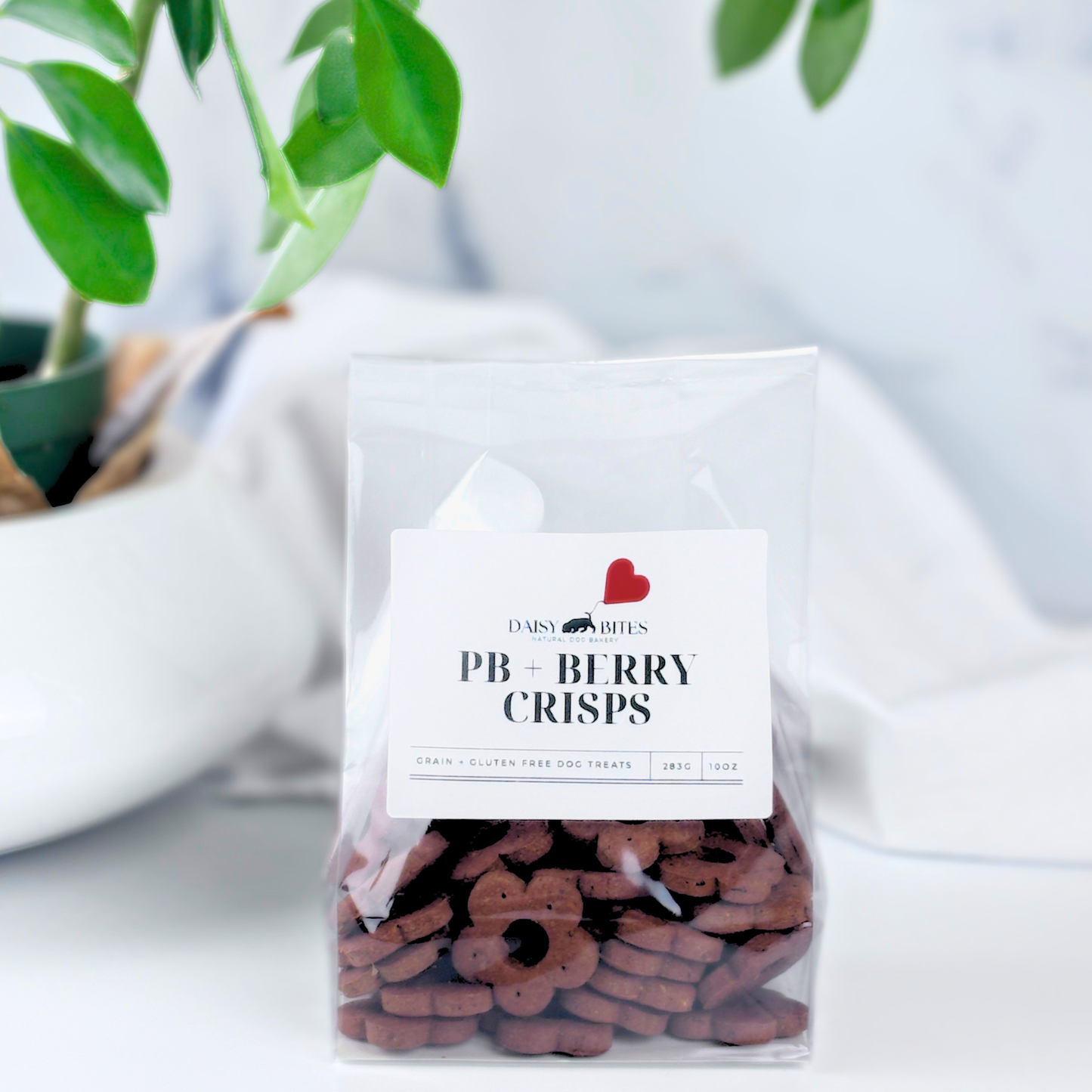 Daisy Bites Peanut Butter Berry Dog Treats | Grain & Gluten-Free | Hand-Cut | Gift-Ready