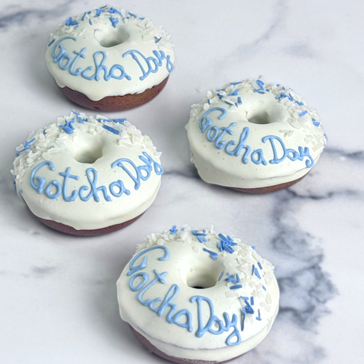 Personalized Dog Birthday & Gotcha Day Donuts Set of 4 | Gluten-Free Natural Treats