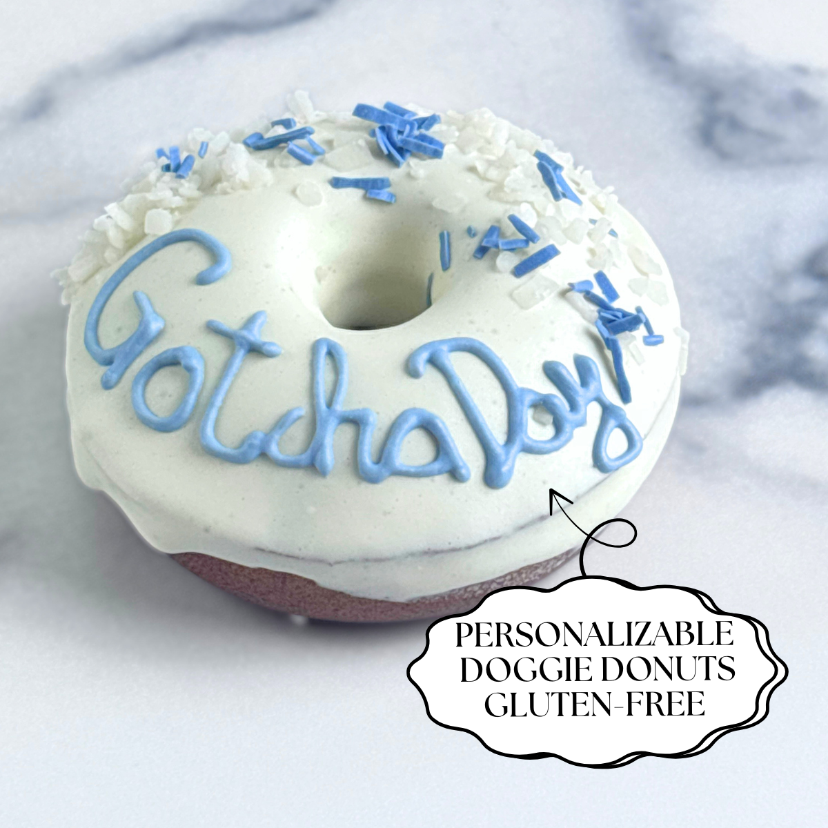 Personalized Dog Birthday & Gotcha Day Donuts Set of 4 | Gluten-Free Natural Treats