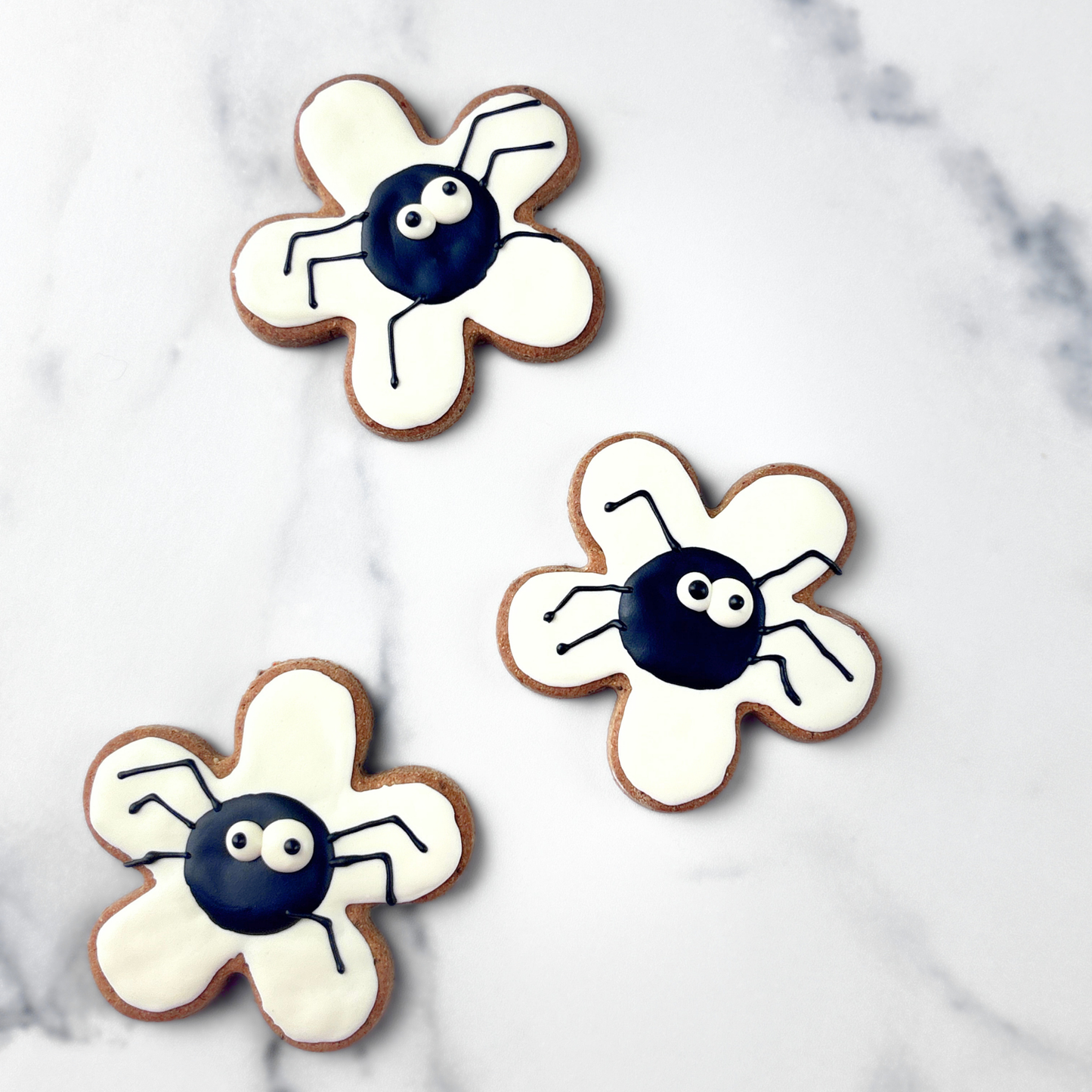 Halloween spider dog treats, all-natural, grain and gluten-free, handmade by Daisy Bites Natural Dog Bakery, dog cookies, dog halloween treat, halloween party favor for dogs, pet treats