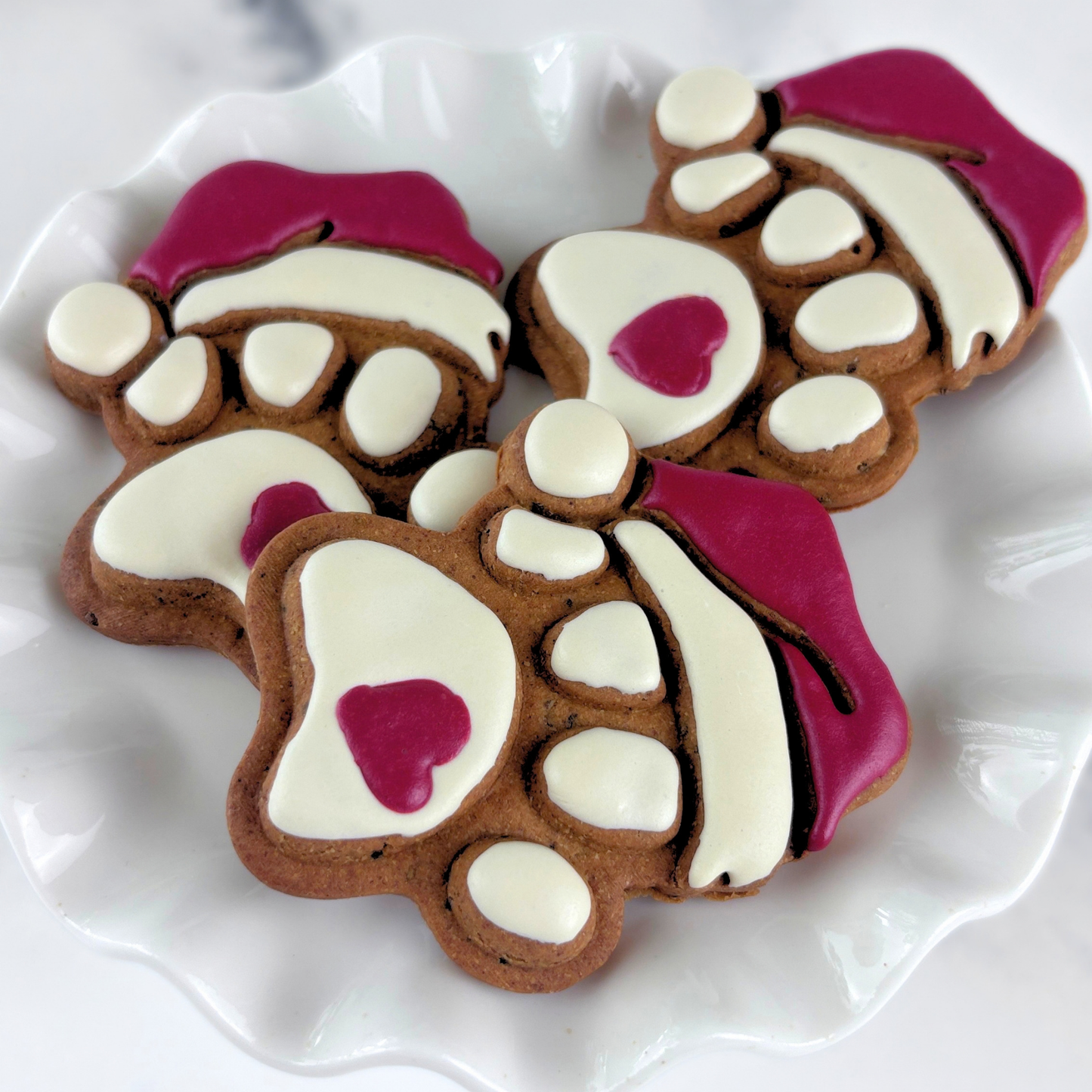 Christmas Dog Treats "Santa Paws" | Grain-Free Peanut Butter Banana Dog Cookies