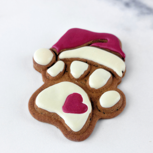 Christmas Dog Treats "Santa Paws" | Grain-Free Peanut Butter Banana Dog Cookies