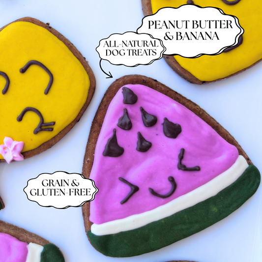 "Watermelon" Gluten-Free Peanut Butter, Banana + Cinnamon Dog Treat
