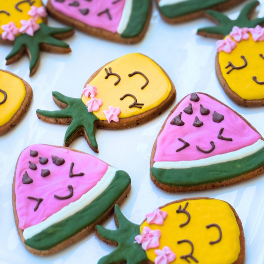 "Watermelon" Gluten-Free Peanut Butter, Banana + Cinnamon Dog Treat