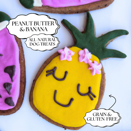 "Pineapple" Gluten-Free Peanut Butter, Banana + Cinnamon Dog Treat