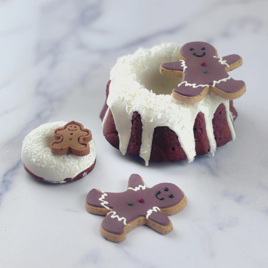 Christmas Themed Gingerbread Man Dog Cake