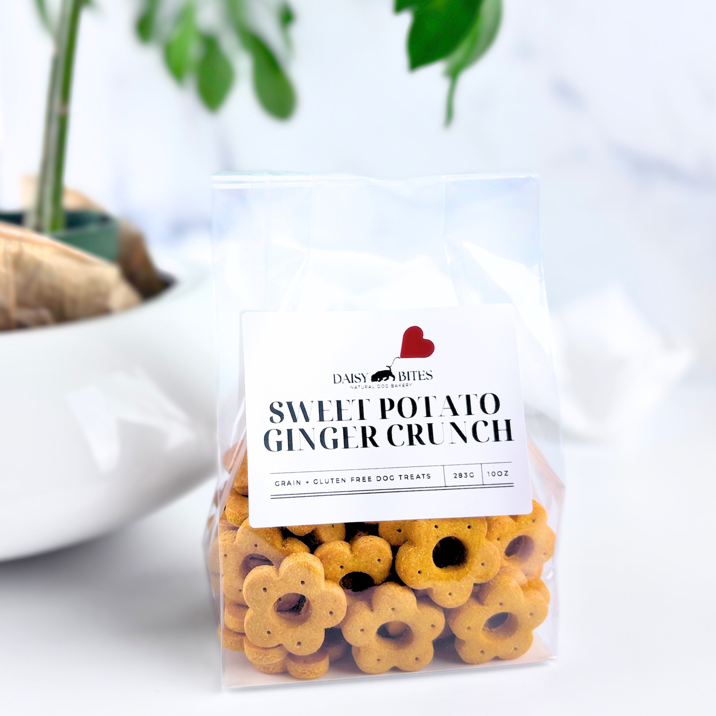 Daisy Bites Sweet Potato Ginger Turmeric Dog Treats | Anti-Inflammatory | Hand-Cut | Gift-Ready