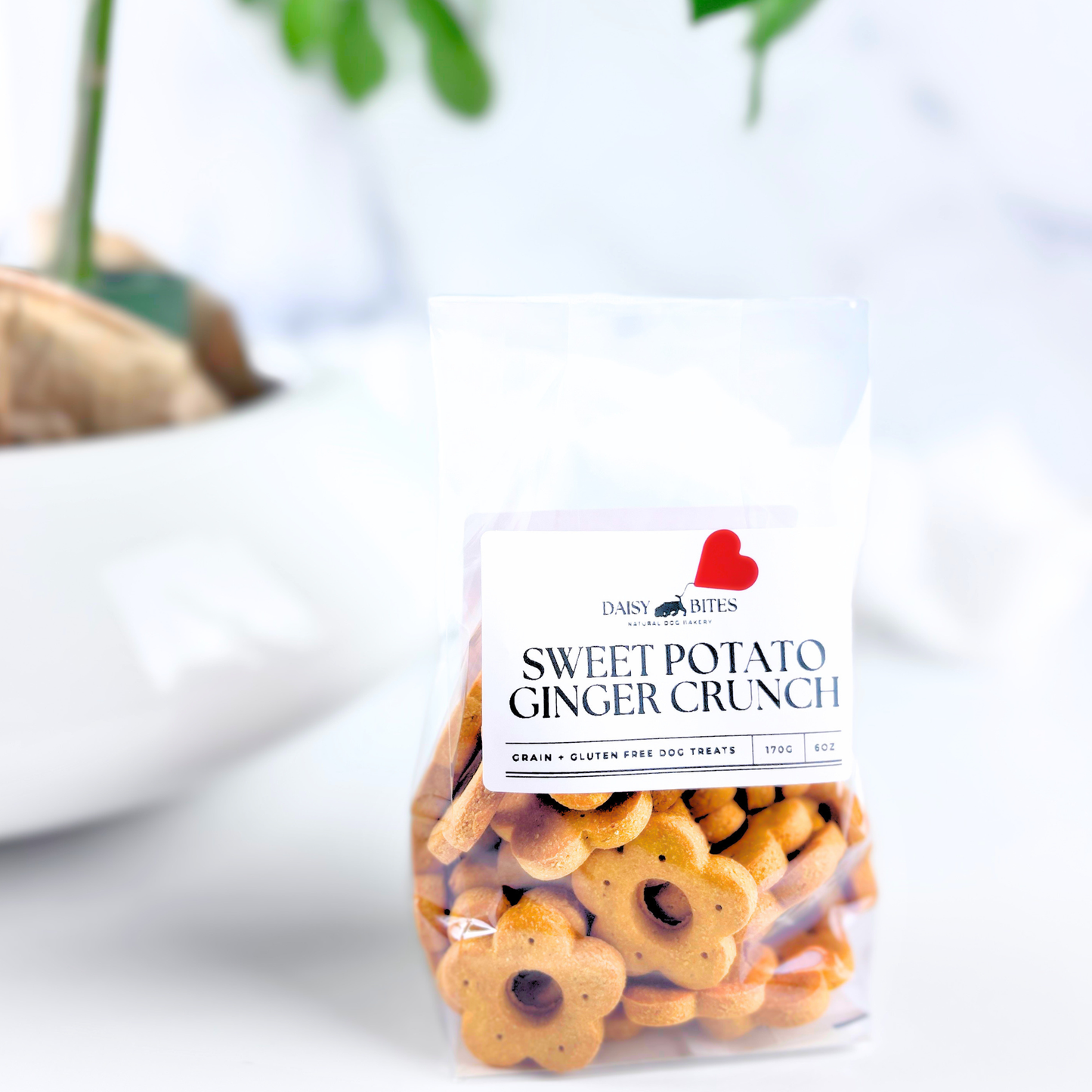 Daisy Bites Sweet Potato Ginger Turmeric Dog Treats | Anti-Inflammatory | Hand-Cut | Gift-Ready