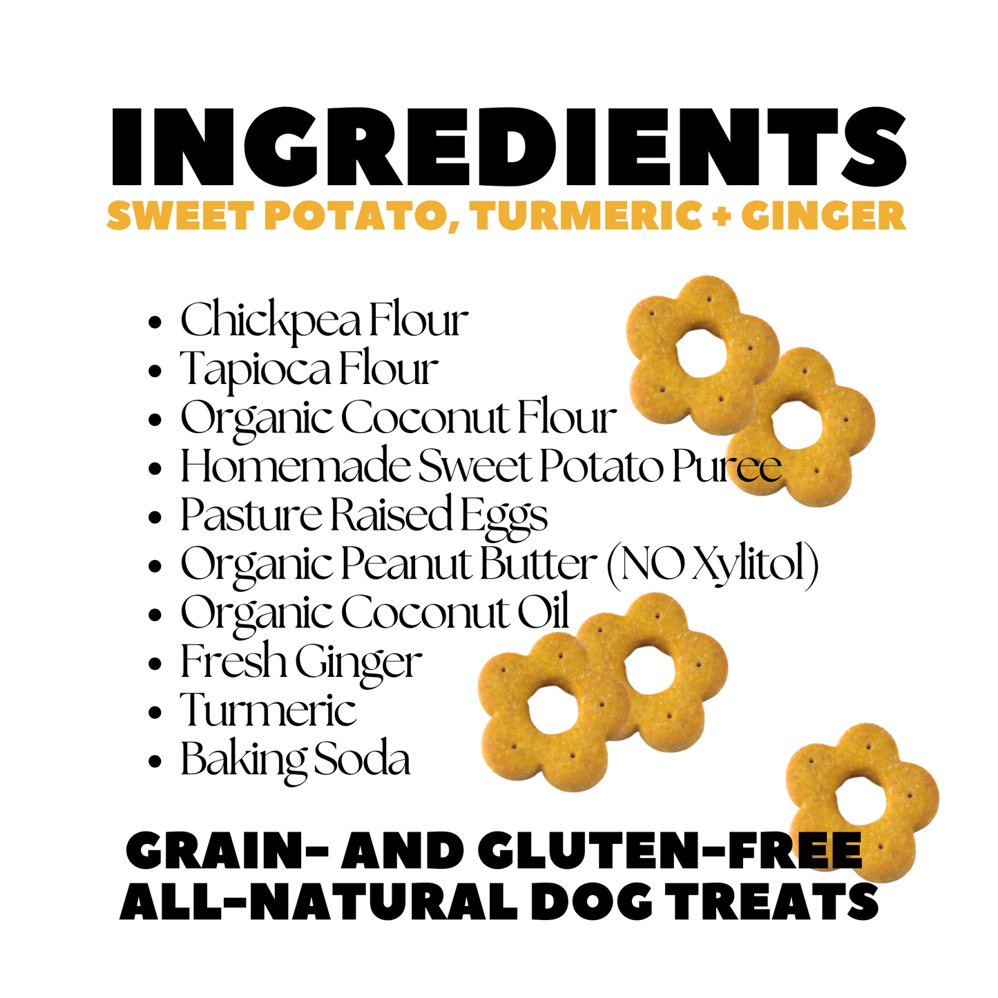 Daisy Bites Sweet Potato Ginger Turmeric Dog Treats | Anti-Inflammatory | Hand-Cut | Gift-Ready